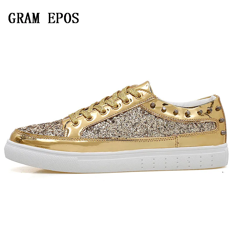 Autumn Unisex Sneakers Flats Rose Gold Silver Rivet