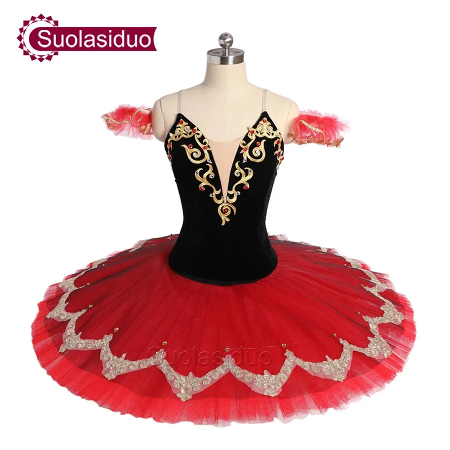 

New Arrival Black Red Ballet Tutu The Remonda Perfromance Stage Wear Women Ballet Dance Competition Costumes Girls Ballet Skirt