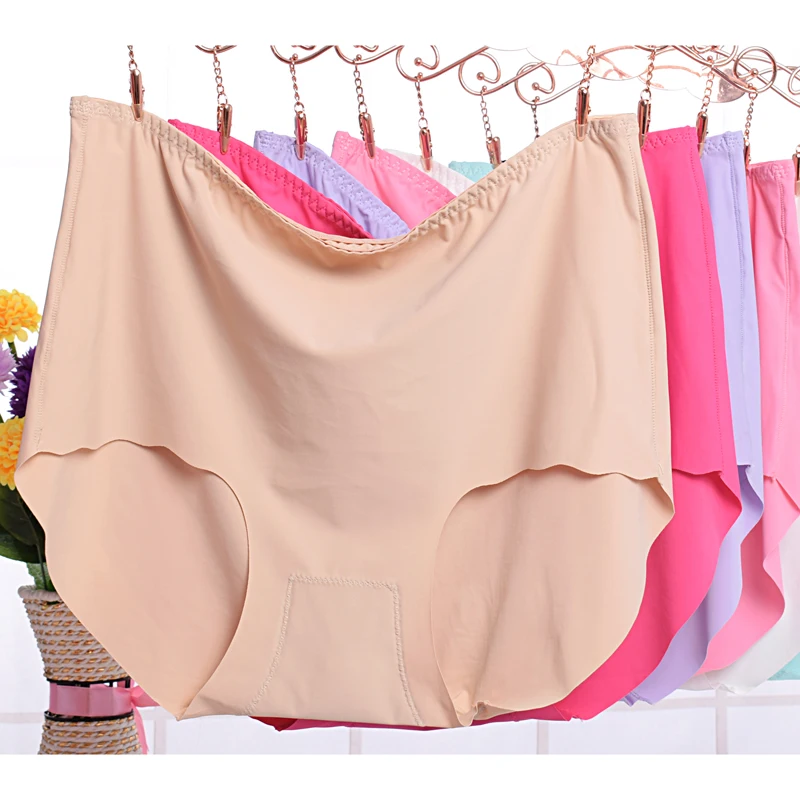 

2Pcs/lot 2019 New Women's Panties ice briefs silk Cool and Intimates seamless underwear triangle plus size 7XL female briefs