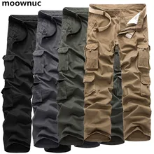 Стиль мужские брюки карго брюки сплошной цвет повседневные брюки размера плюс хлопок легкие Длинные свободные брюки карго мужские