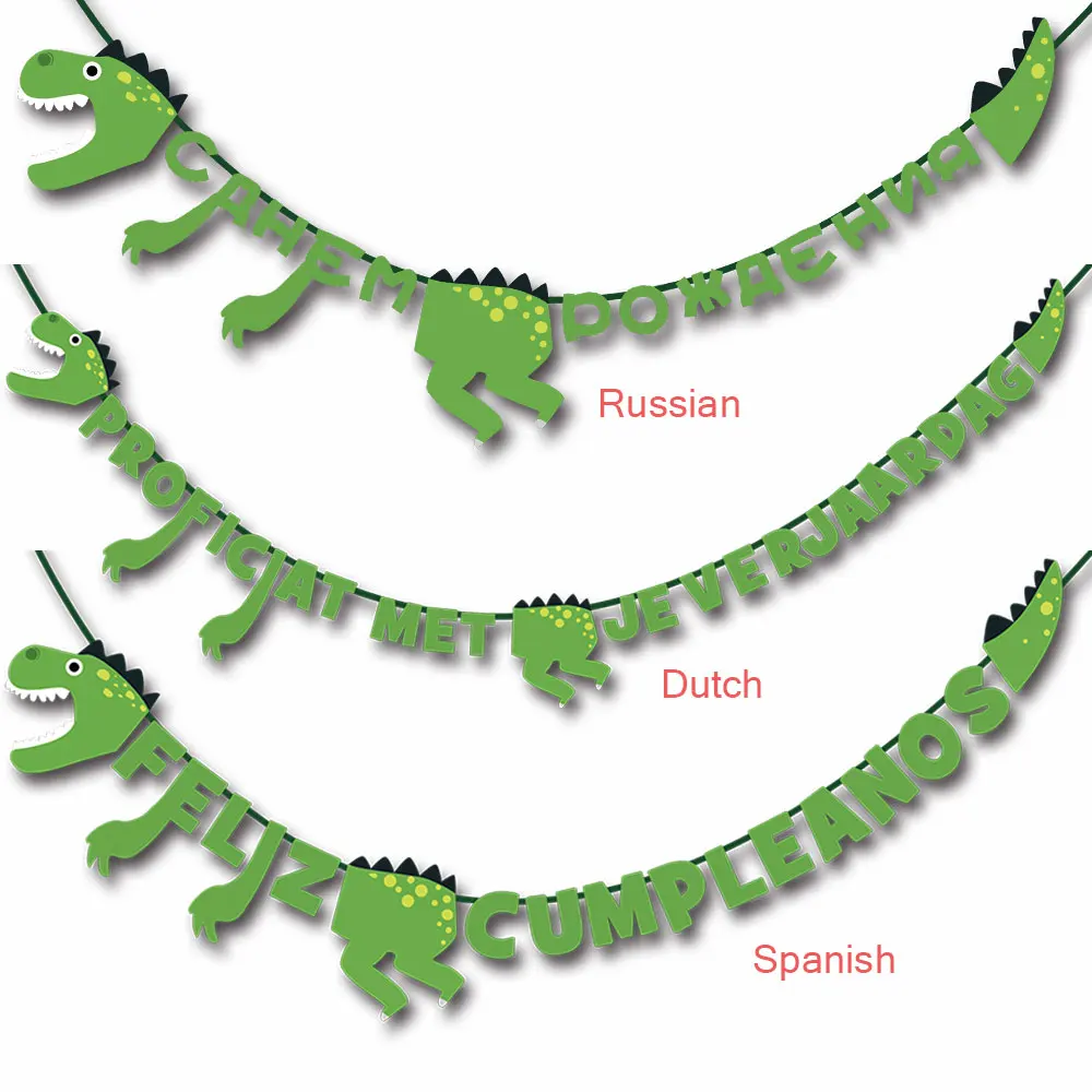 Динозавры вечерние баннеры на день рождения вечерние украшения Дети для мероприятий и вечеринок день рождения украшения Дети Русский Испанский