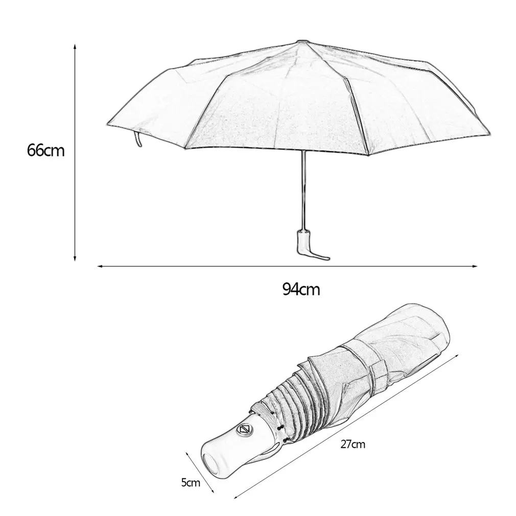 Полностью автоматический зонт с защитой от ультрафиолетовых лучей, складной деловой зонт от солнца, дождя