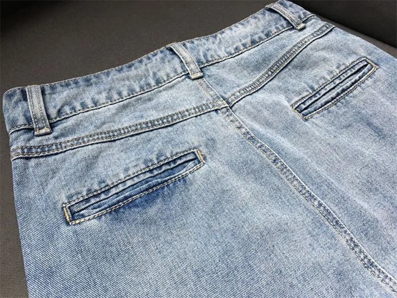MORUANCLE Модные женские длинные джинсовые юбки Спереди однобортный с высокой талией промывают джинсы юбка для леди макси юбка Размер xs-xl