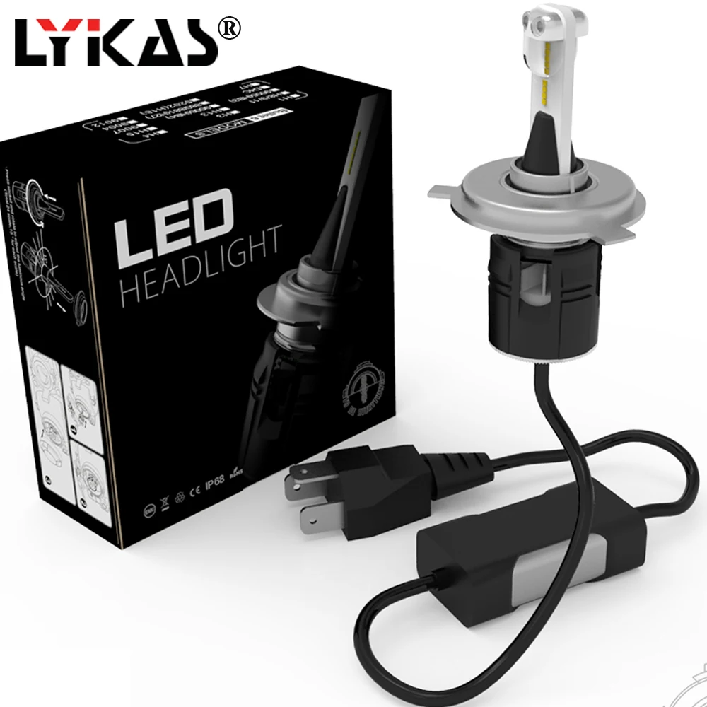 LYKAS H4 Led Car Headlight and H1 H7 H8 H9 H11 9005 9006 styling Auto