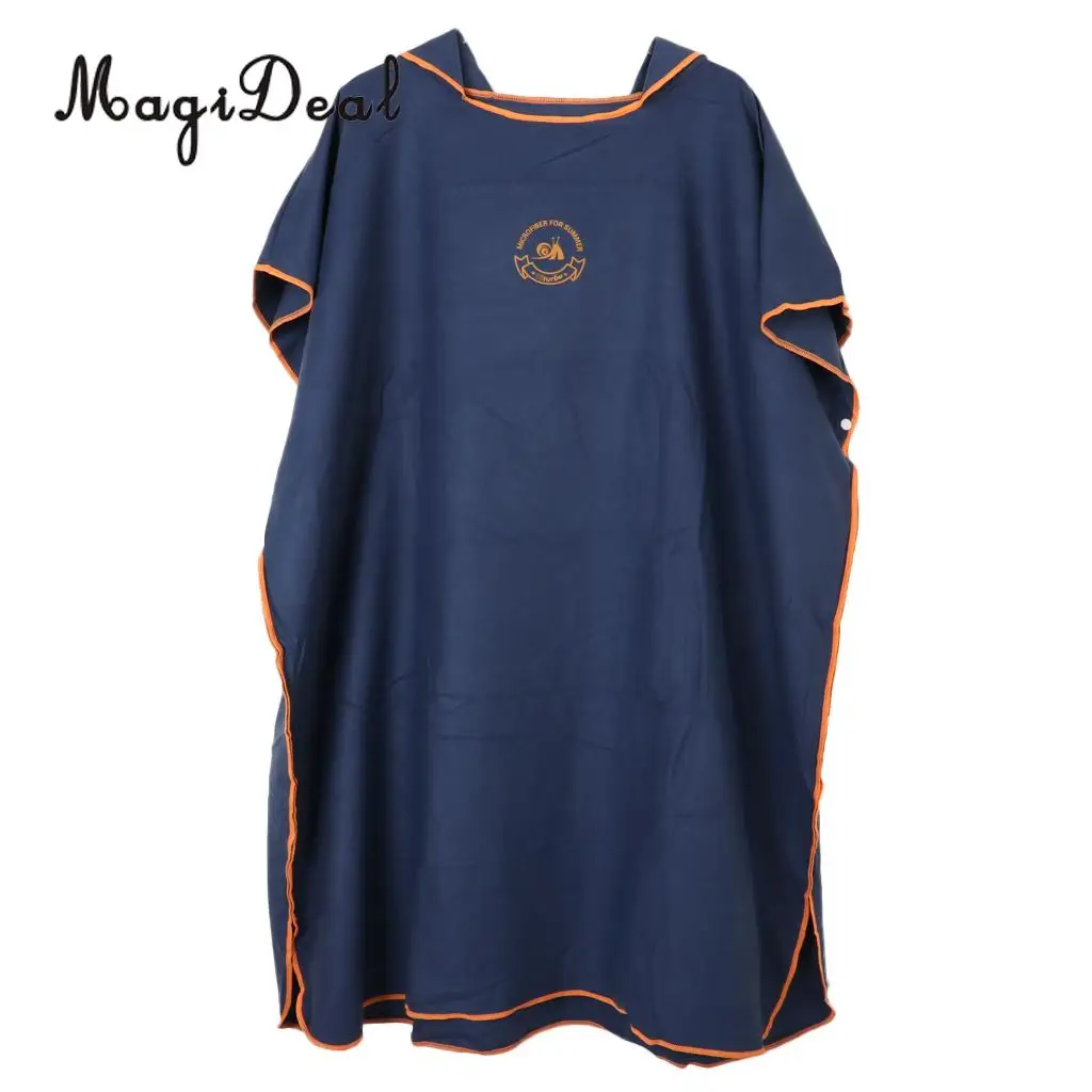 Kids Children Folding Soft Towelling Surf Beach Bath Pool Swim Poncho Wetsuit Changing Robe & Hood - Various Colors