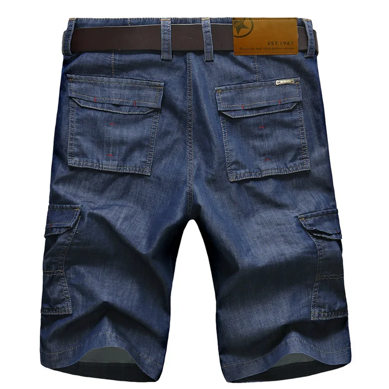 

ICPANS Casual Short Mens Cargo Denim Shorts Jeans Clothing Bermuda Summer Cotton Shorts Breathable Denim Shorts
