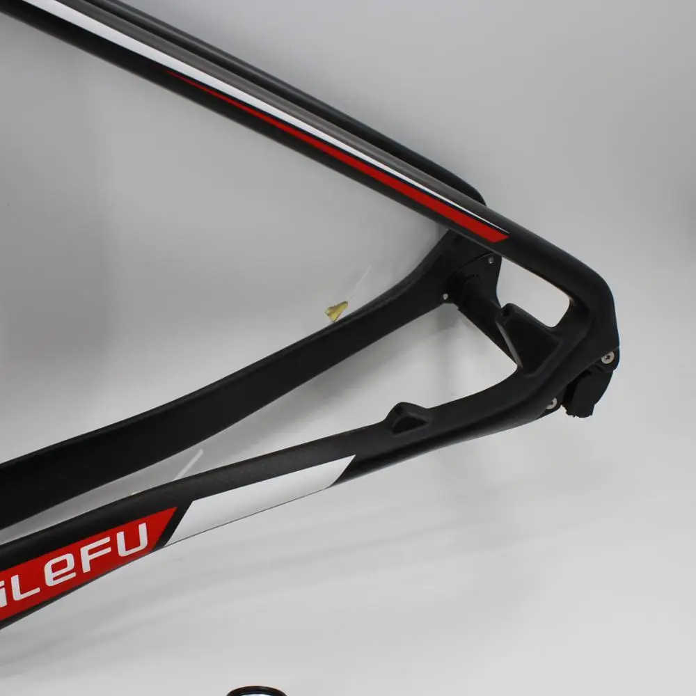 Clearance Brand New QILEFU Mountain bike matte 3K full carbon fibre MTB bicycle disc brake carbon frame thru axle 27.5/29er Free shipping 10
