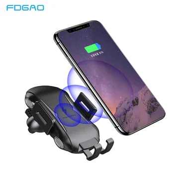 FDGAO Automatic Clamping Qi Wireless Car Charger For iPhone XS Max XR X 8 Samsung S9 S8 S7 Note 9 8 10W Fast Charging Holder FDGAO Automatic Clamping Qi Wireless Car Charger For iPhone XS Max XR X 8 Samsung S9 S8 S7 Note 9 8 10W Fast Charging Holder