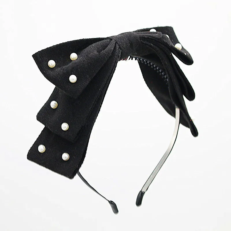 

2020-CD New winter velvett 3 layor bow elegant headband fashion children hairband hair accessories OEM