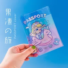 Милый прозрачный желеобразный чехол для паспорта с единорогом, держатель для паспорта, водонепроницаемый чехол для документов