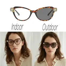 MINCL/модные женские кошачьи солнцезащитные очки, брендовые дизайнерские дальнозоркие солнечные фотохромные линзы, алмазные очки для чтения, UV400 FML