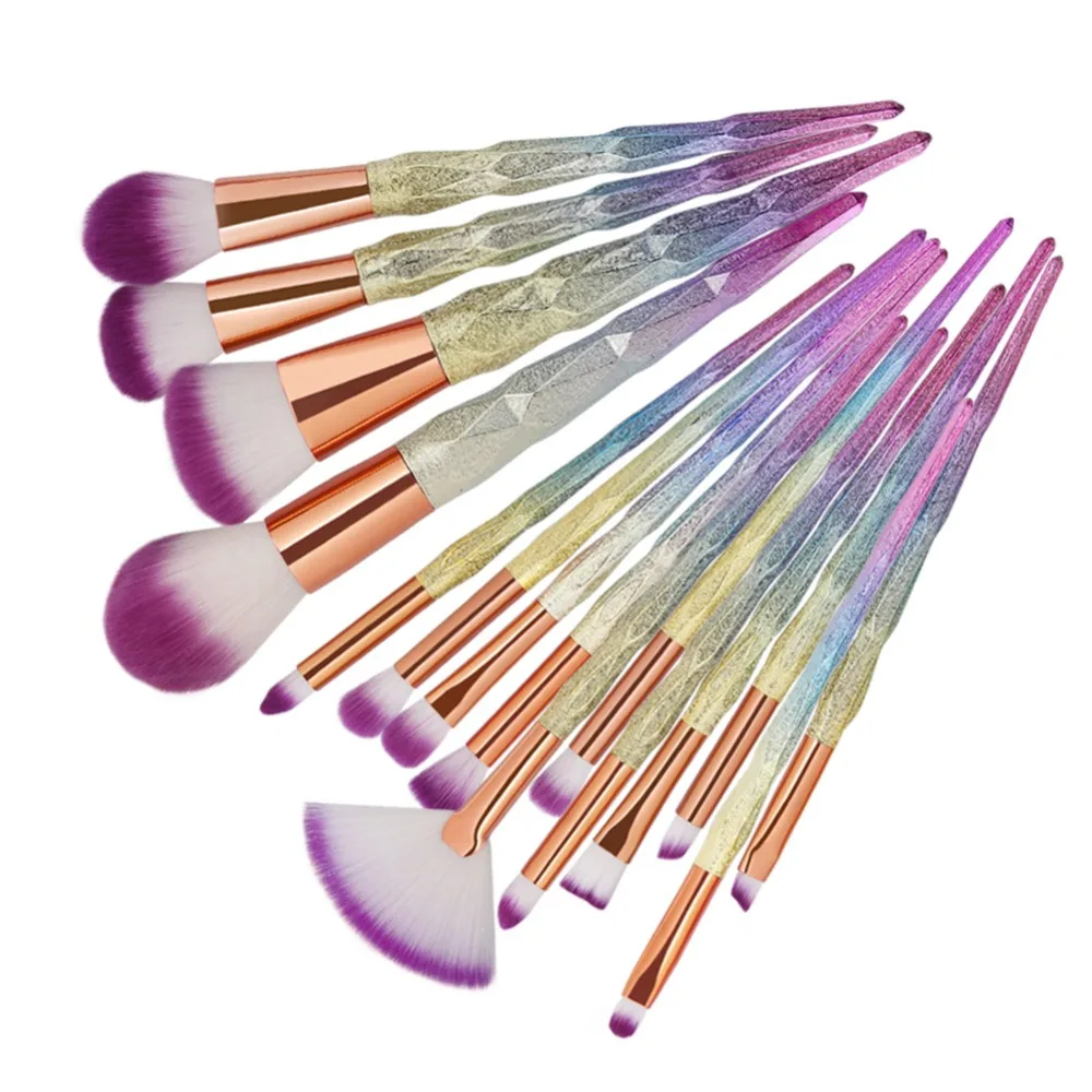 15Pcs Diamond Makeup Brushes Beauty Cosmetic Professional Foundation