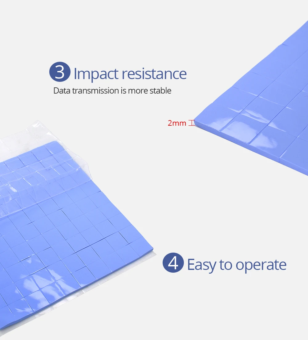 TISHRIC высокая производительность GPU cpu Радиатор охлаждения кулер проводящая силиконовая прокладка Тепловая Прокладка 2 мм