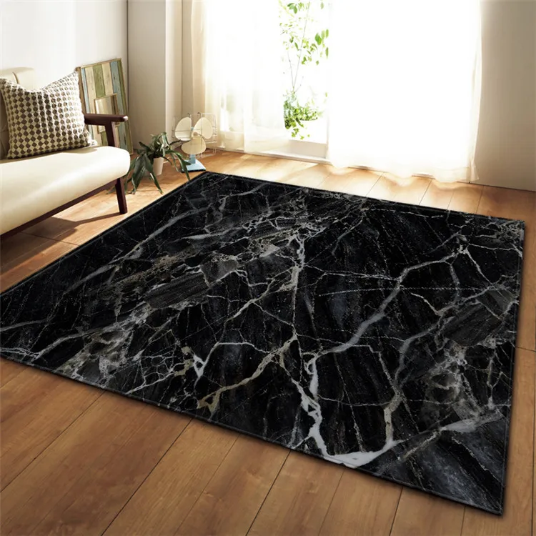 

Black White Marble Printed Large Carpet For Living Room Anti-Slip Sofa Tatami Floor Mat Table Rug kilim tapis salon