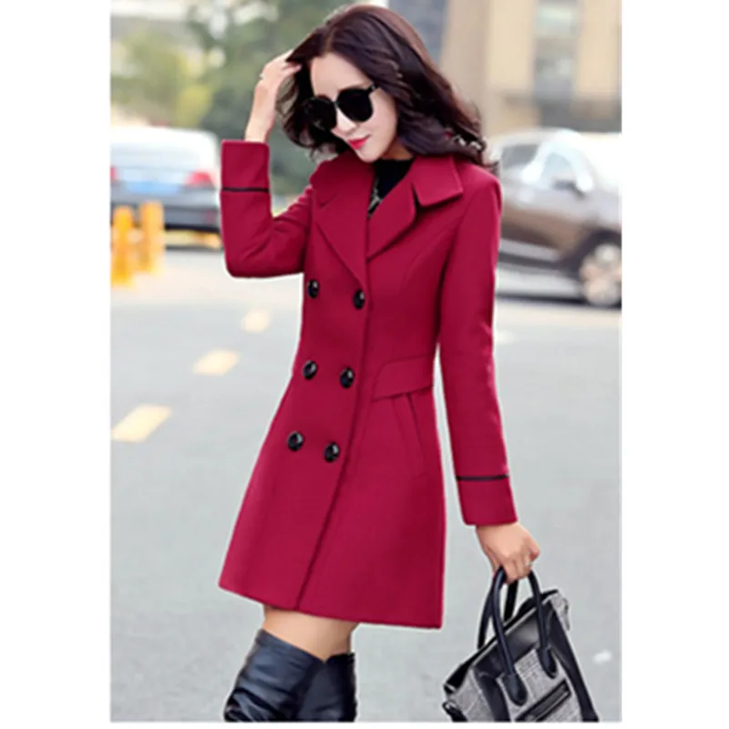 UHYTGF, осенняя и зимняя шерстяная куртка, женская одежда, шерстяное пальто средней длины, тонкое женское студенческое клетчатое пальто 124