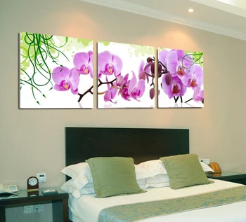 

3 Piece Canvas Wall Art Modern Moth orchid Canvas Paintings Dinning Room Decorative Pictures HD Prints With Framed F-1066