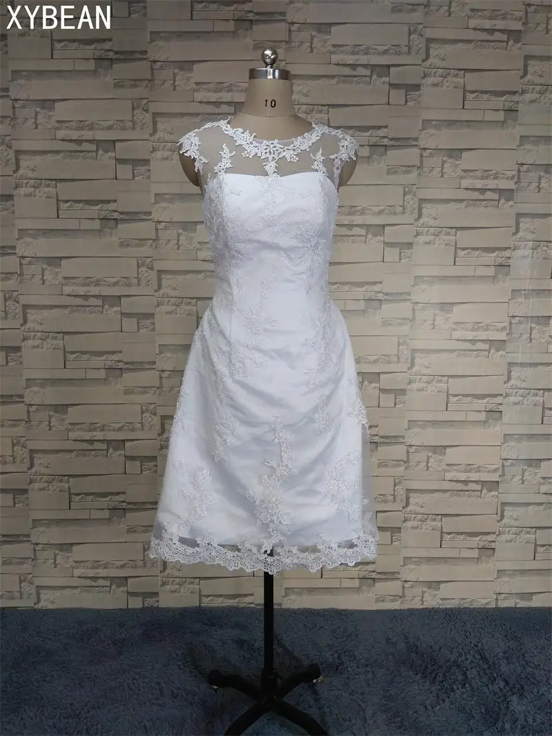 2018 New Free Shipping Sheath Appliques White Ivory Wedding Dresses