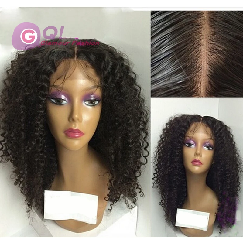 

GQ 8A Mongolian Kinky Curly Lace Front Wigs Unprocessed Virgin Hair Afro Kinky Curly Lace Wigs Human Hair Glueless Full lace Wig