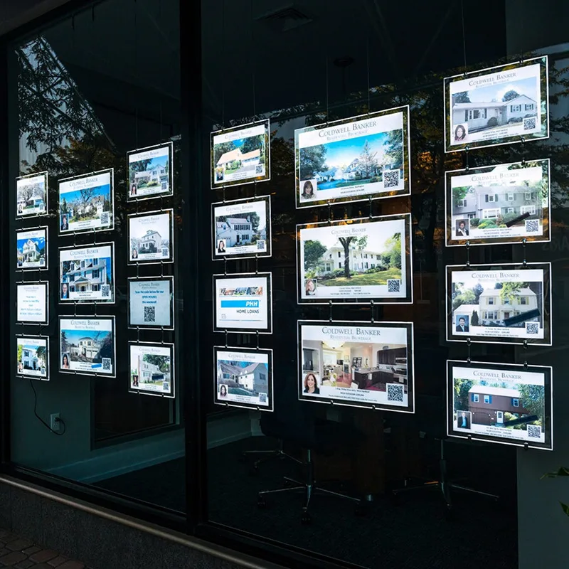 16PCS A4 +6PCS A3 single sided slim led window displays acrylic poster frame for Real estate