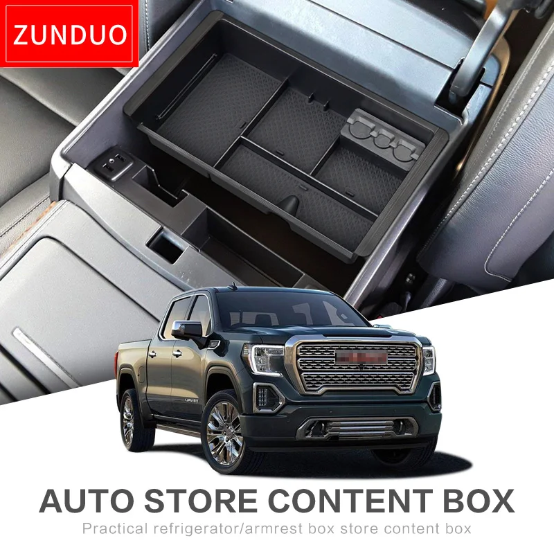 

ZUNDUO Car central armrest box for Chevy Silverado GMC Sierra Yukon (2015-2018) Interior Accessories Stowing Tidying