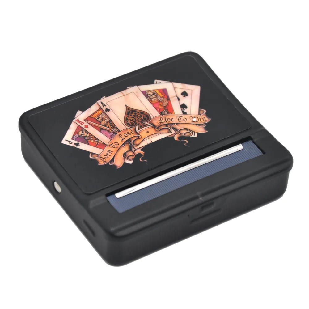  HORNET Black Metal Rolling Machine Case Storage Case For 70MM Paper Cigarette Roller Tobacco With S