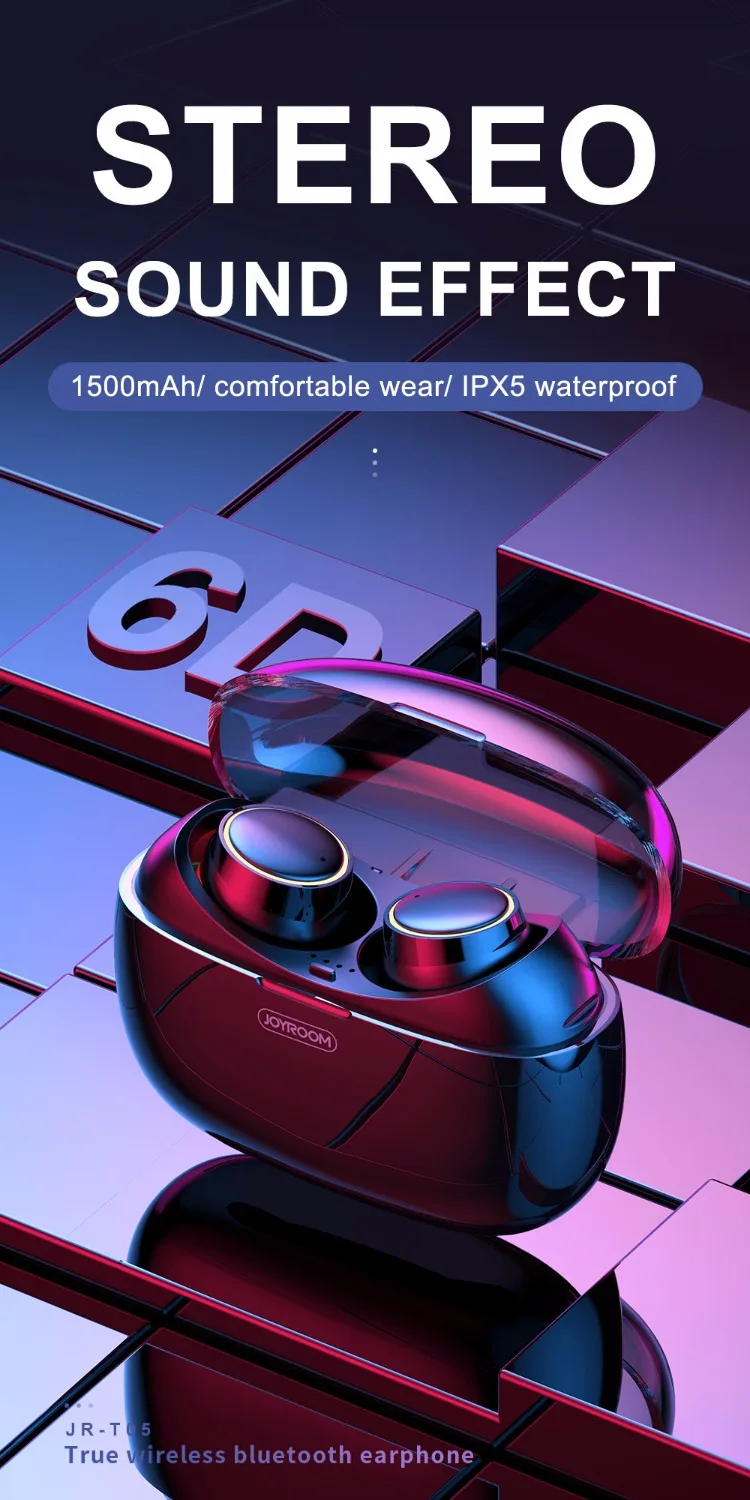 

Original Joyroom T05 Mini Dual Wireless Bluetooth Earphone Waterproof Sports in-ear Earbuds Bluetooth Earphone for ios android