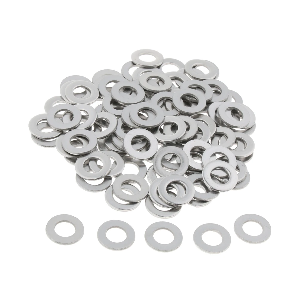 100pcs Stainless Metric Flat Washer Screw Gasket Fastener Spacer M10