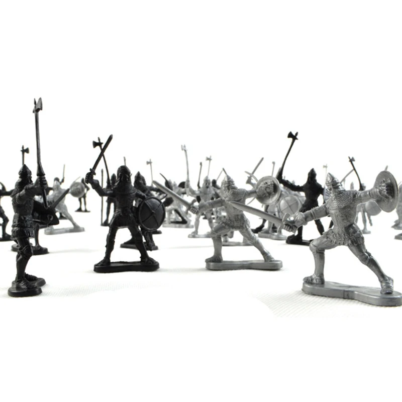 Action Figures 60pcs/set Medieval Military War Simulation Warriors Ancient Soldier static Model for Children Gifts