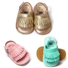 1 пара детских сандалий; Новая летняя модная детская обувь с кисточками; обувь с мягкой подошвой; дышащая удобная цветная обувь; TWS0219