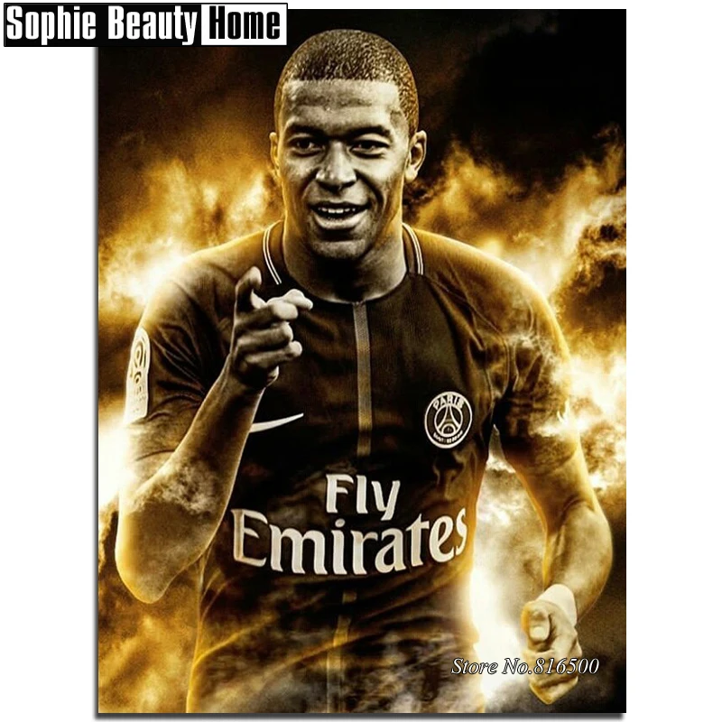 

DIY 5D Diamond Mosaic Football Mbappe Handmade Diamond Painting Cross Stitch Kits Rhinestones Diamond Embroidery Pattern 188017