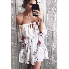 

Fashion Dress for Women Clothing 2018 Robes Boho Hippie Goth Clothes Women Midi Dress Chiffon Slash Neck Half Tunic Size Plus