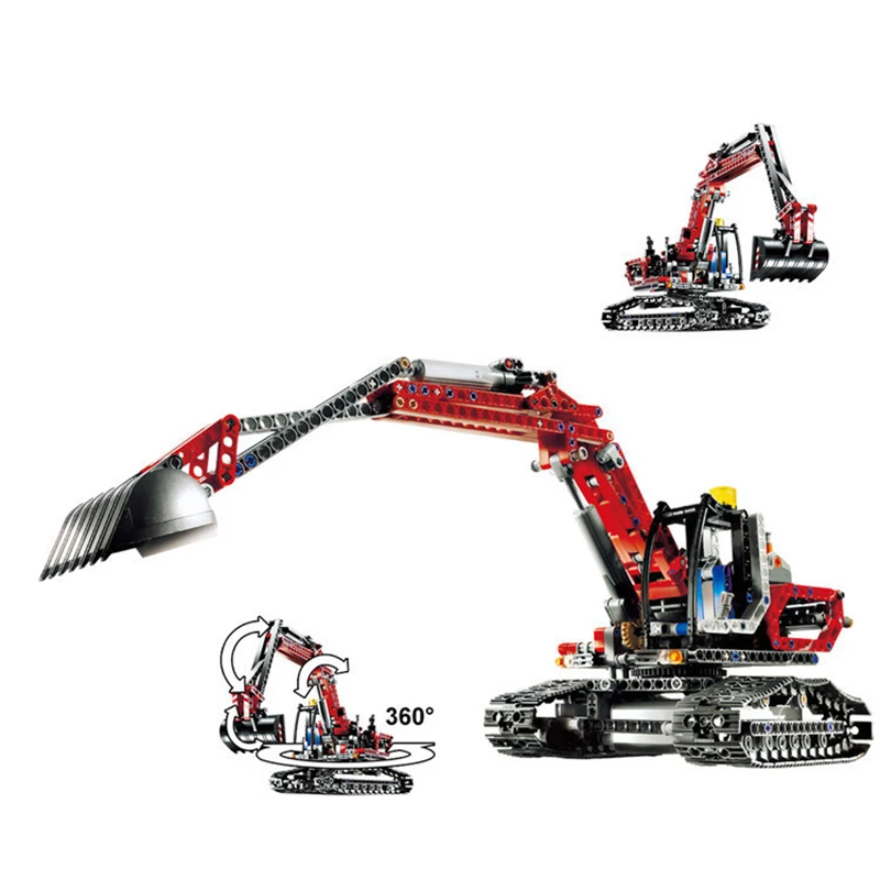 

Red Engineering Excavator Fit Legoness Technic 8294 760pcs Building Blocks Bricks Educational Toys For Children Christmas Gift