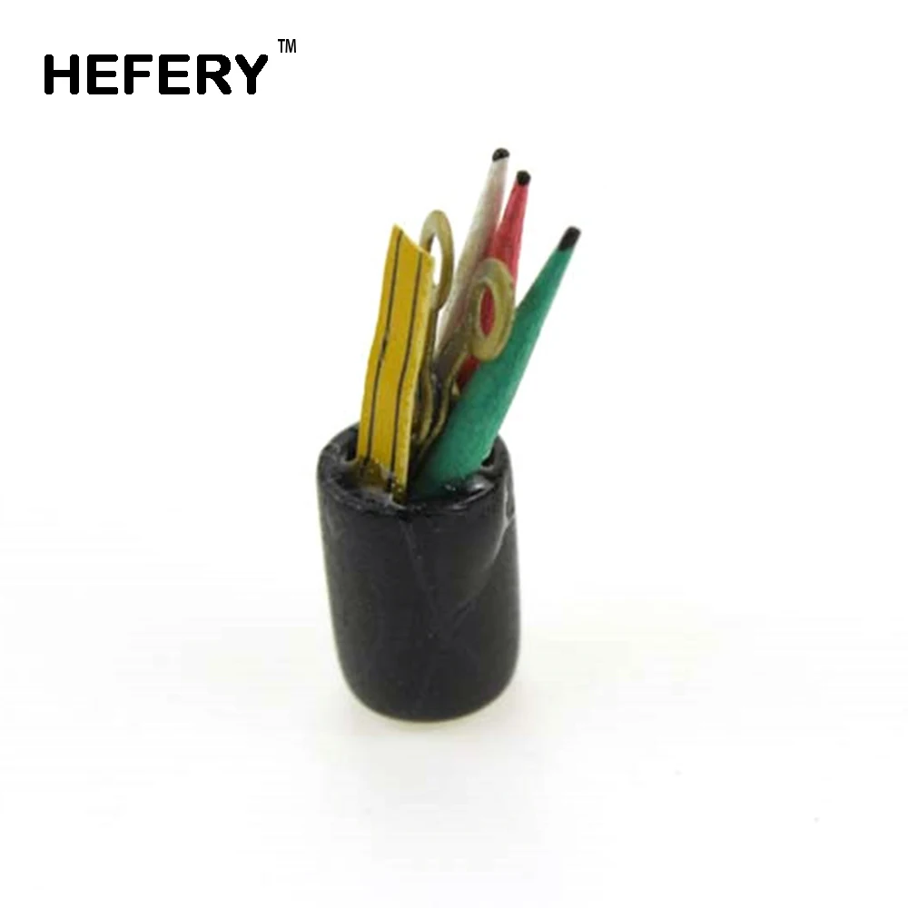 

1/12 Dollhouse Miniature Accessories Mini Resin Pen Container Simulation Pencil Vase Model Toys for Doll House Decoration