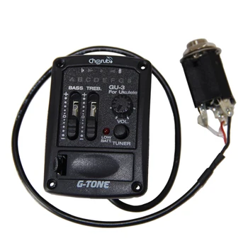 

Cherub Acoustic Ukulele Preamp System GU-3 Two Band EQ for Ukulele with Chromatic Tuner / Ukulele Pickup guitar pick holder