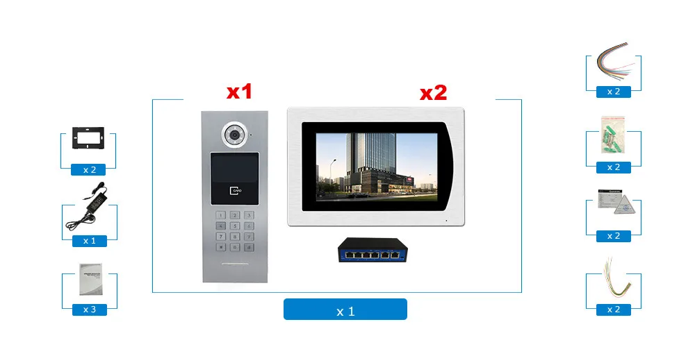 7''WIFI видео ip-телефон двери звонок домофона Сенсорный экран для построения Система контроля доступа 1-2 Пароль/карт IC/iOS телефон