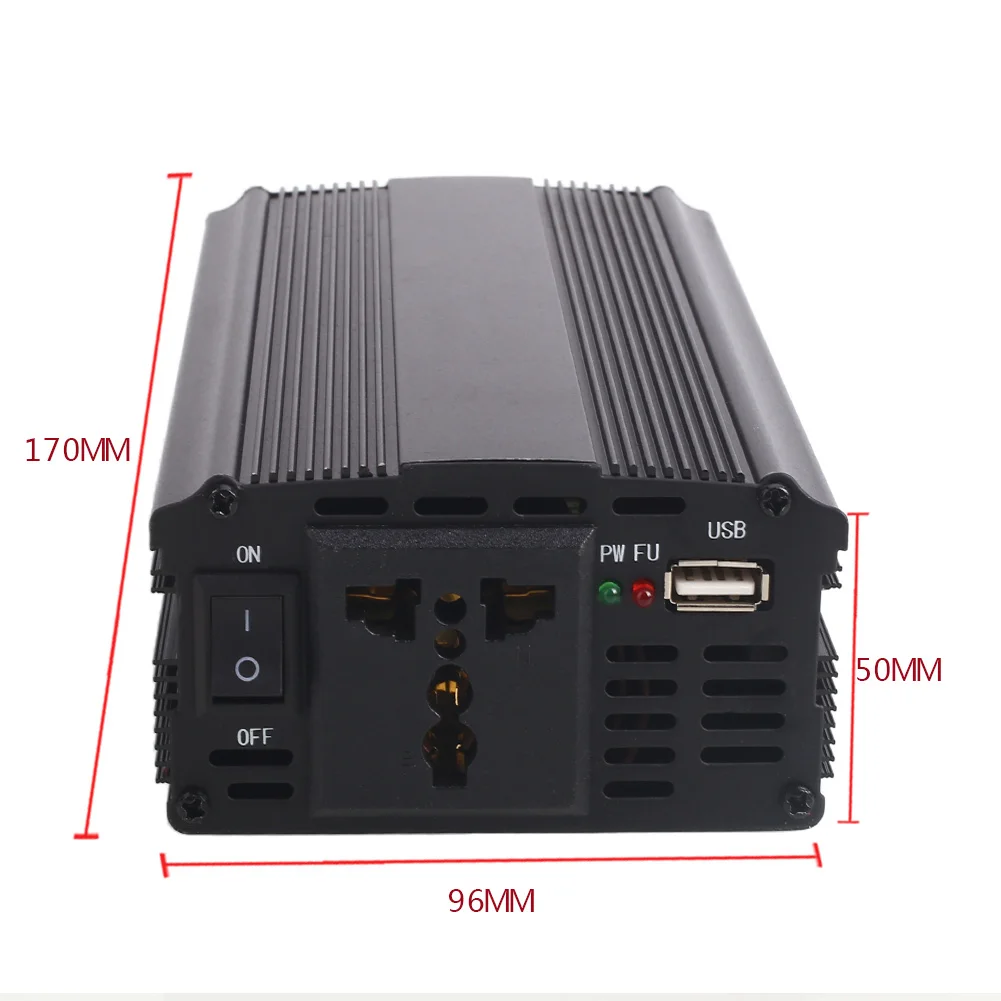 

DC 12V To AC 220V 1000W Car Power Inverter Converter RV Pickup Truck Adapter Voltage Transformer Pure Sine Wave