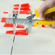 Точная система выравнивания плитки, 100 клипов+ 100 клиньев+ 1 плоскогубцы для плитки, плоское выравнивающее устройство для пола, пластиковые разделители, инструмент для конструкции