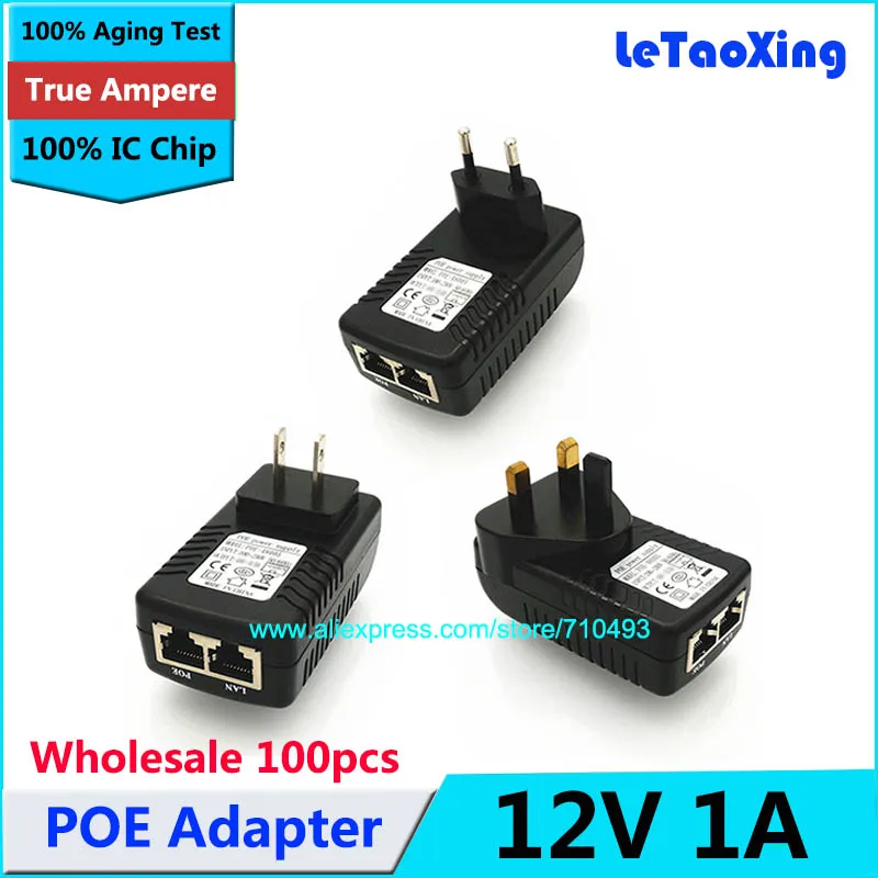 Высокое качество с микросхемой IC DC 12V 1A настенная вилка POE инжектор Ethernet адаптер IP