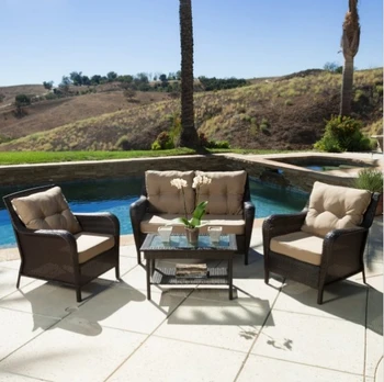 

Wholesale nice outdoor furniture garden rattan sofas simple table set