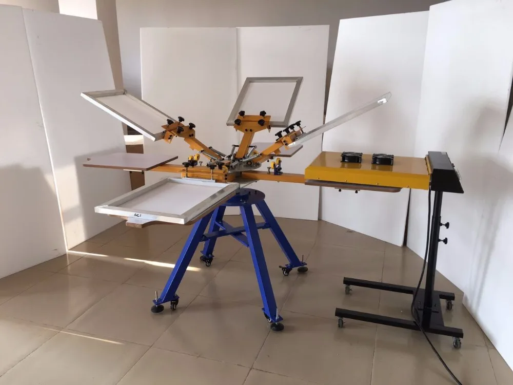 carousel 6 color 6 station screen printing machine