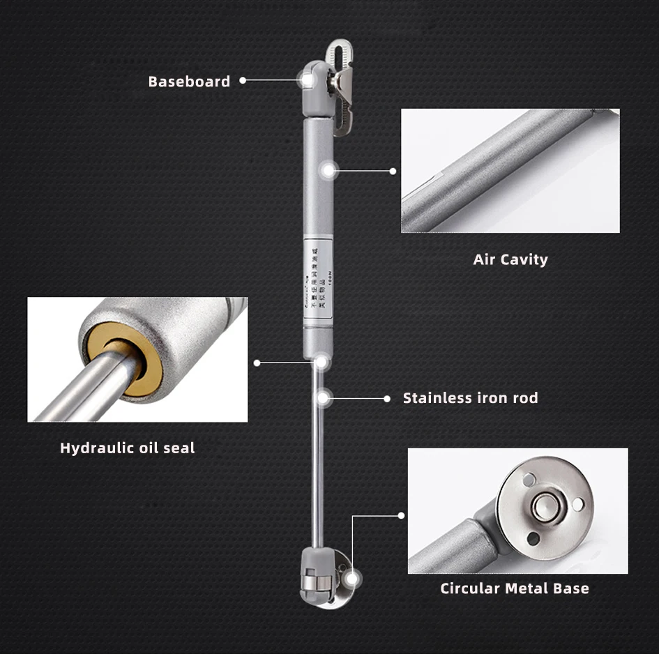 1 шт., Дверной доводчик из нержавеющей стали, мебельная дверца шкафа, мягкая петля, гидравлический газовый подъемник, опорная стойка, давление штанги 100N