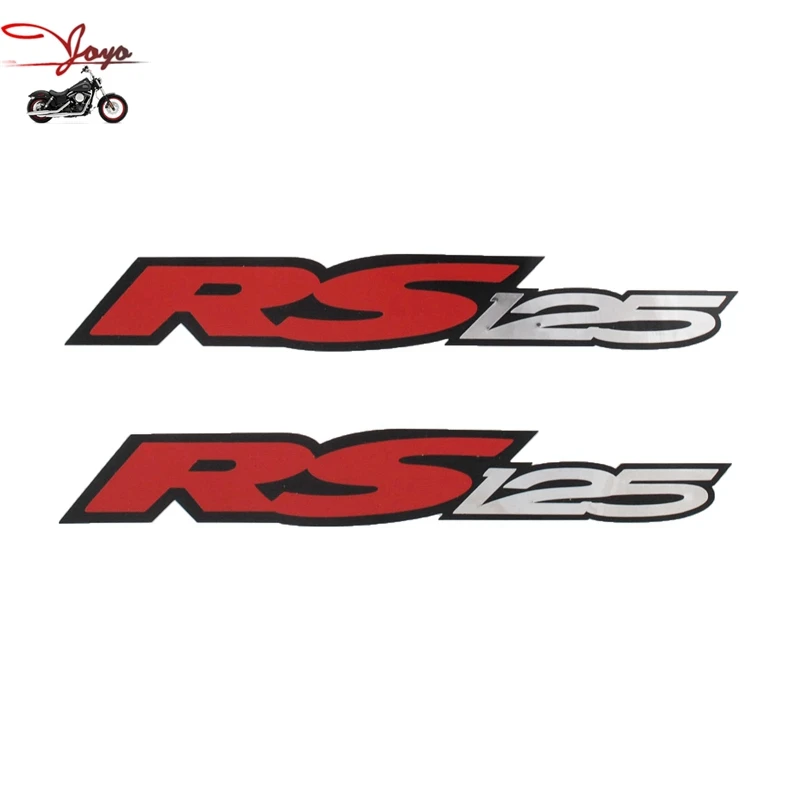 

Motorcycle Tail Decal Sticker Fuel Tank Decals Refit For Aprilia RS125 Small x 2 Chrome Red Black 18cm