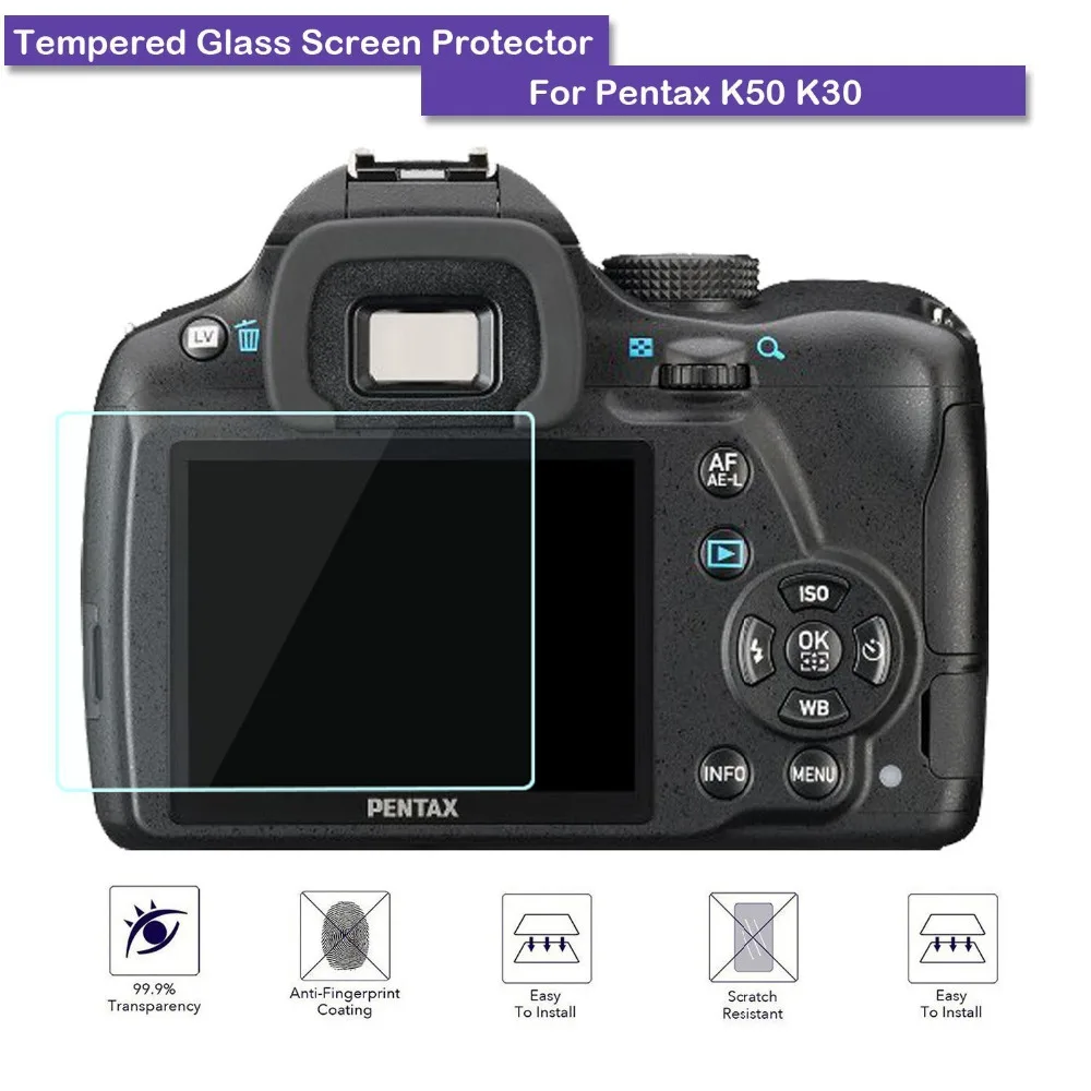 9H закаленное стекло ЖК-экран Защитная пленка для Pentax K50 K30 аксессуары камеры |