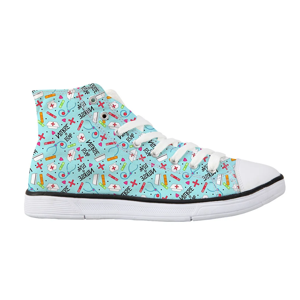 

Customized Cute 3D Nurse Pattern Classic High Top Vulcanize Shoes for Women Fashion High-top Casual Canvas Shoes Woman Zapatos