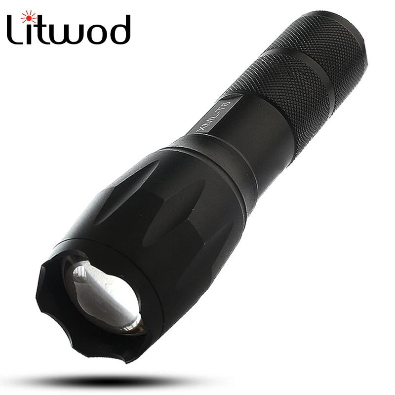 Litwod A100 3800 Lumens XM-L L2 & T6 Portable Light LED Flashlight Torch 5-Mode Zoomable linternas by 1*18650 or 3*AAA