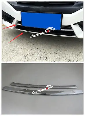 

2* Front Bottom Grille Grill Cover Trim For Honda Civic 10th Gen 4dr Sedan 2016 2017 2018