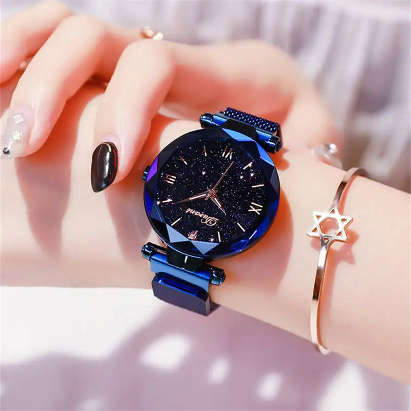 

Fashion Women Watches Ladies Magnetic Starry Sky Watch Luxury Brand Quartz Wrist Watch For Woman Clock Female Hours Montre Femme