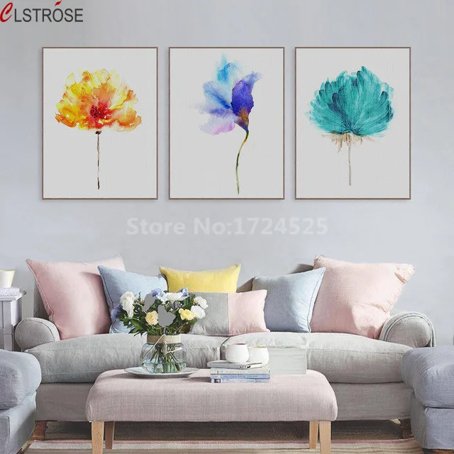 CLSTROSE Watercolor Beautiful Plant Rose Flower Canvas Art Painting Print Kawaii Animal Bubbles Nursery Wall Picture Kids Room | Дом и сад