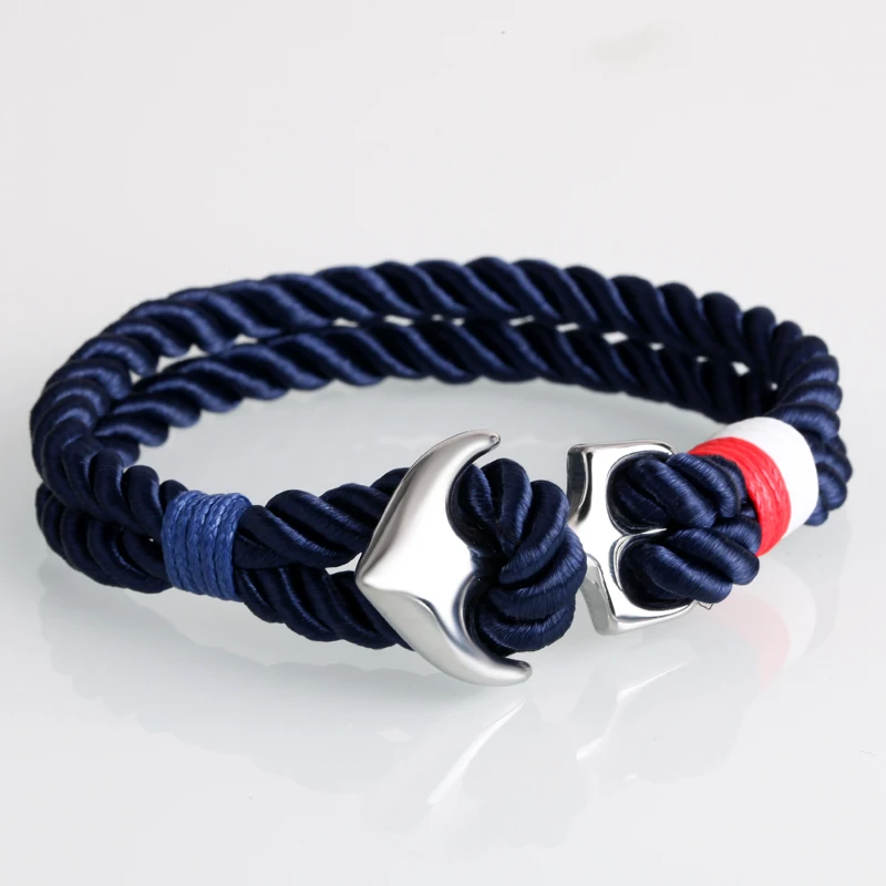

Mcllroy Nylon Rope Anchor Bracelet Men Charm Survival Paracord Wrap Metal Sport Hooks Bracelets Homme Pulseira Masculina 2019