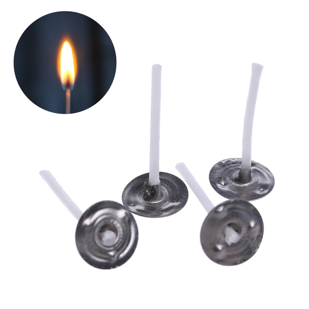 100PCS DIY Handmade Accessory Smokeless With Sustainer Cotton Core 2.6/6/10/12/16cm Candle Wick Wax Candle Accessories